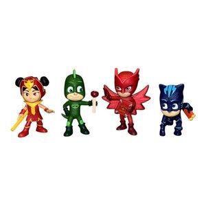 PJ Masks Lot of Four Figures Cat Boy Gecko Owlette An Yu 2.5" EUC